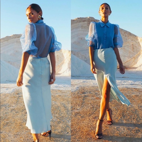 Zara Tops Zara Organza Blouse With Full Sleeves Poshmark